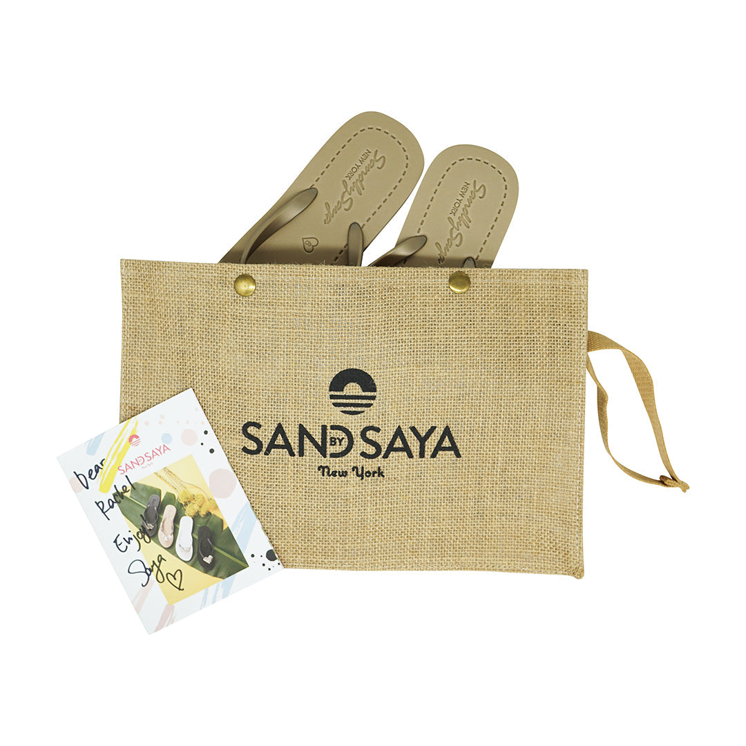 Girls Big Kids Gold Flip Flops with Studded Shell Charm Sandals