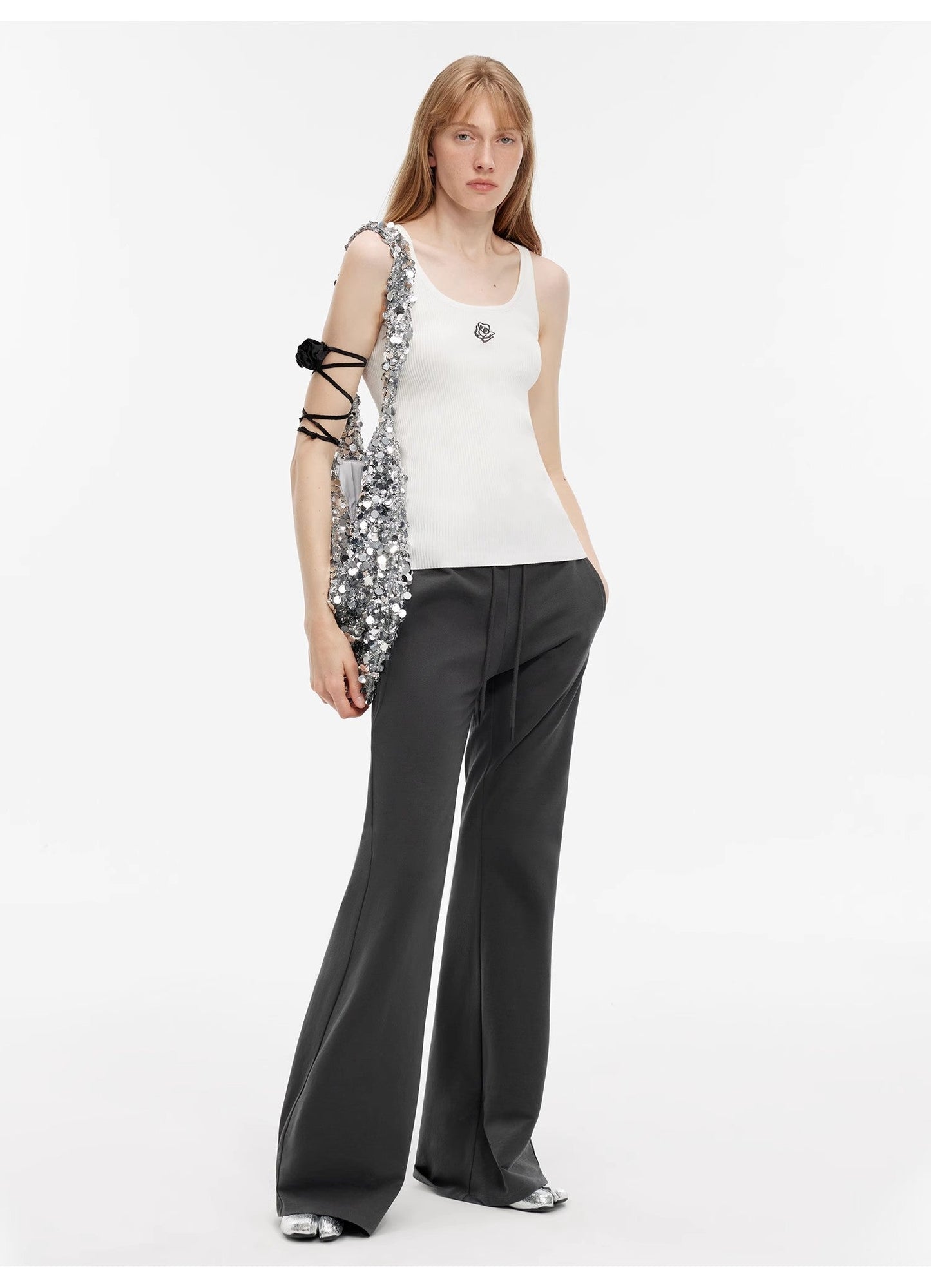 High Street Air-Spun Cotton Flared Pants