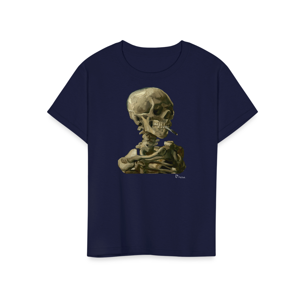 Van Gogh 1886 Skull Skeleton with Cigarette Art T-Shirt