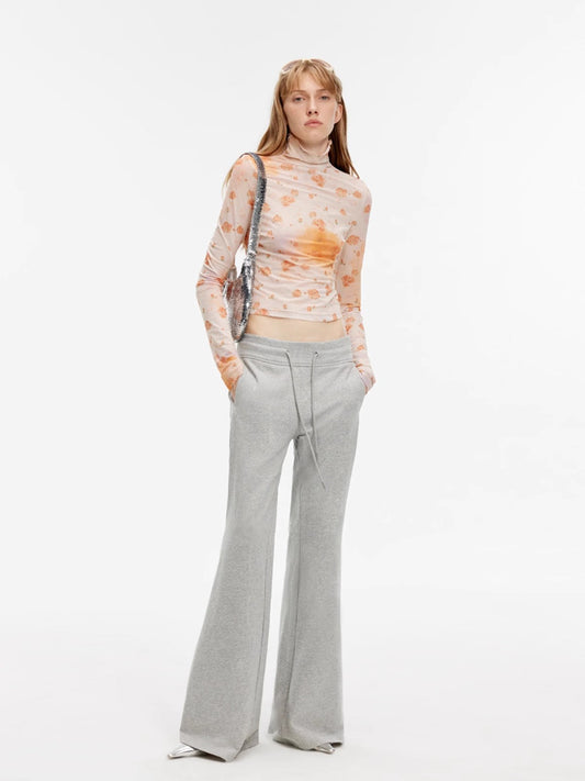 High Street Air-Spun Cotton Flared Pants