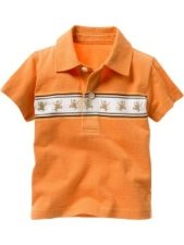 Baby T-Shirt in Burnt Orange with Collar and Short Sleeves