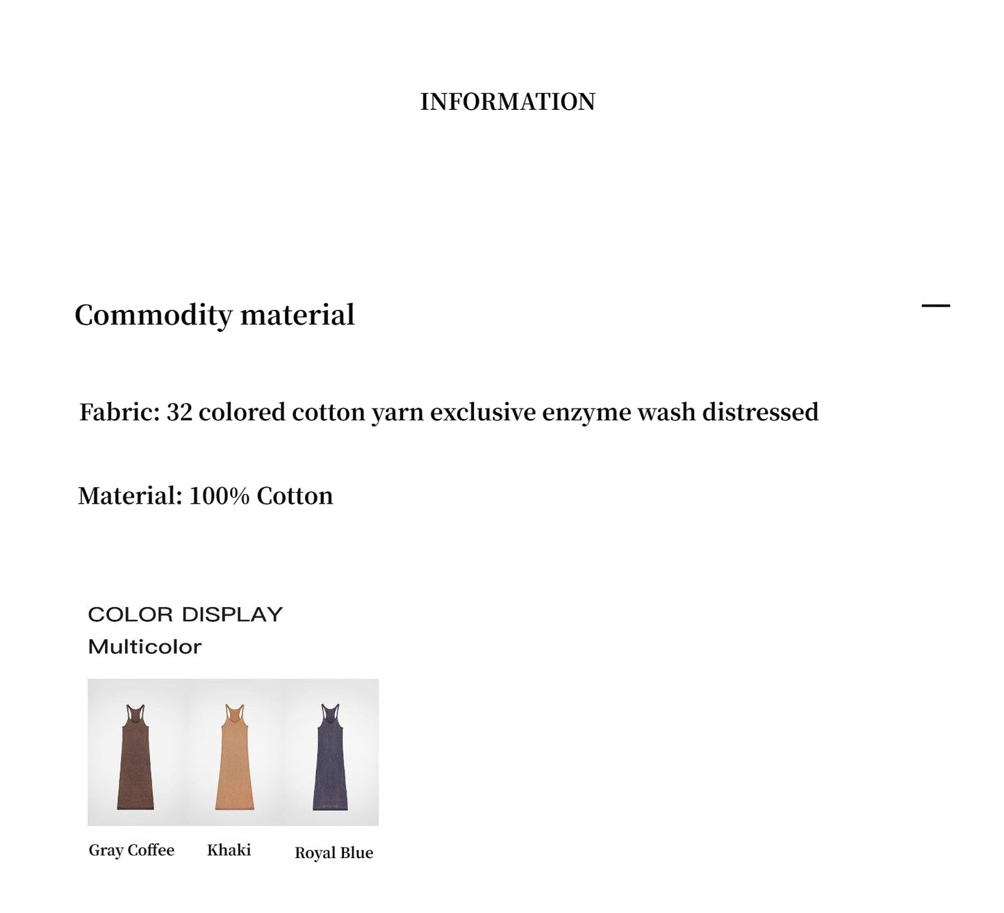 Distressed Ferment-Washed Vest Dress