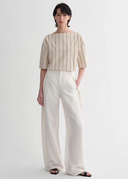 Relaxed Fit Long-Staple Cotton Short Sleeve Shirt
