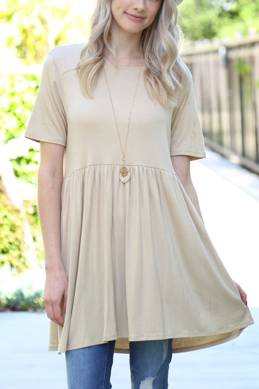 Women’s Short Sleeve Empire Waist Tunic Top