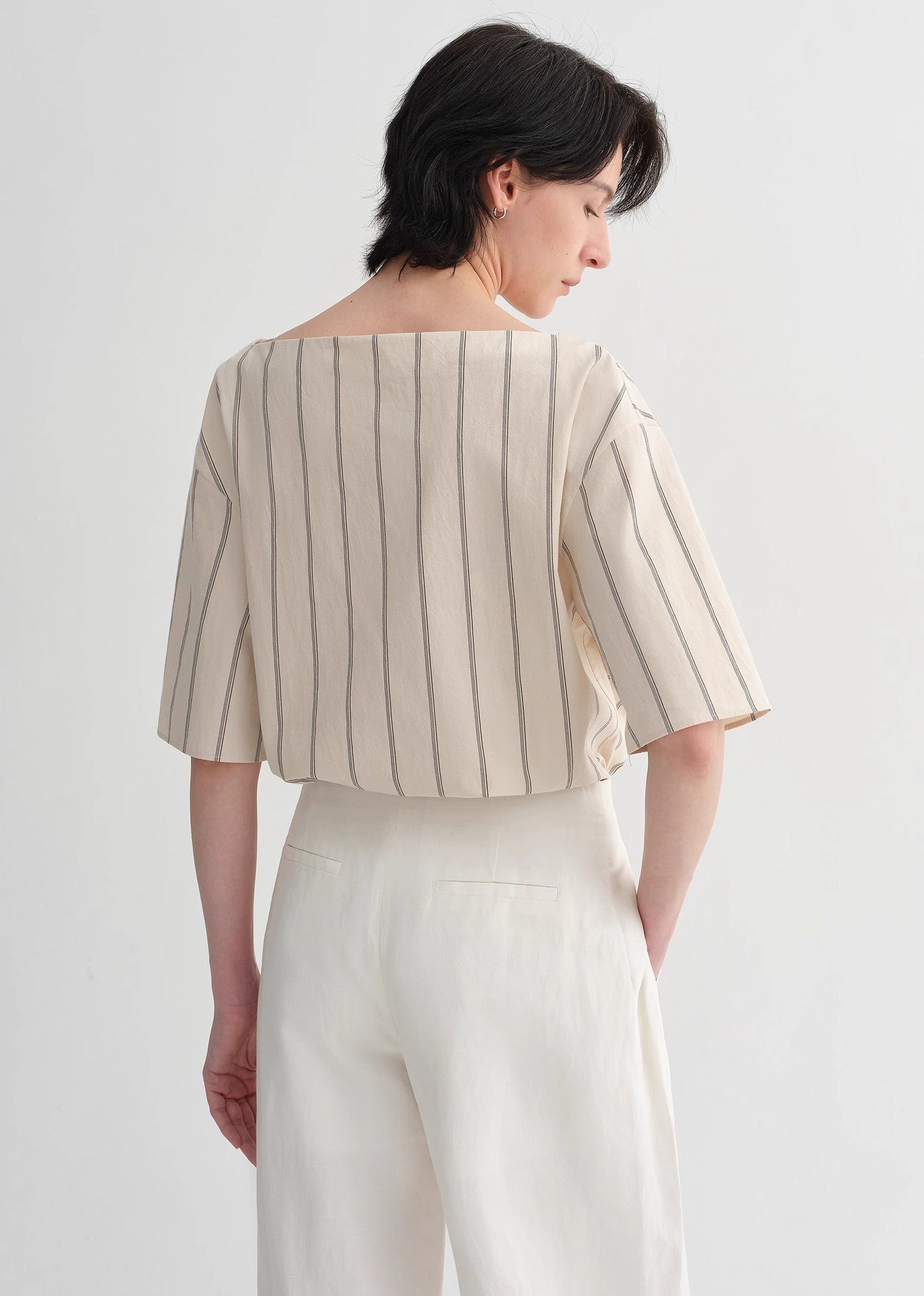 Relaxed Fit Long-Staple Cotton Short Sleeve Shirt