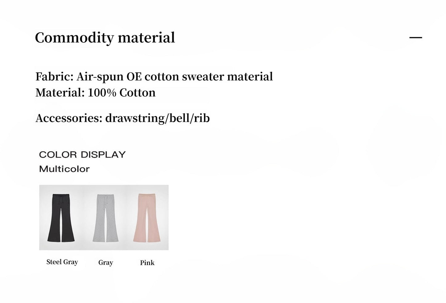 High Street Air-Spun Cotton Flared Pants