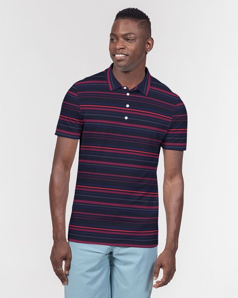 Find Your Coast® Inlet Stripe Slim Fit Short Sleeve Polo Shirt