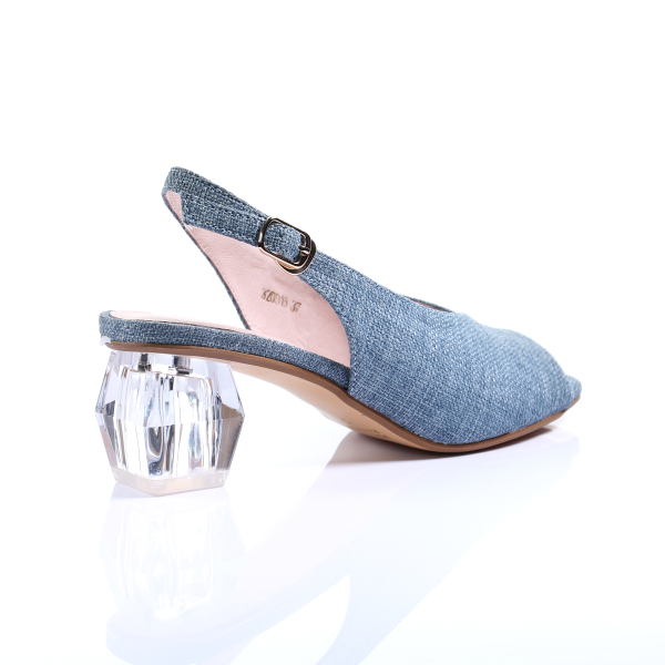 Light Blue Crystal Clear Open-Toe Pumps