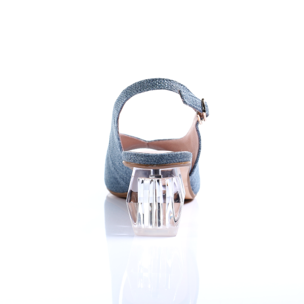 Light Blue Crystal Clear Open-Toe Pumps