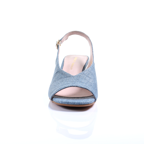 Light Blue Crystal Clear Open-Toe Pumps