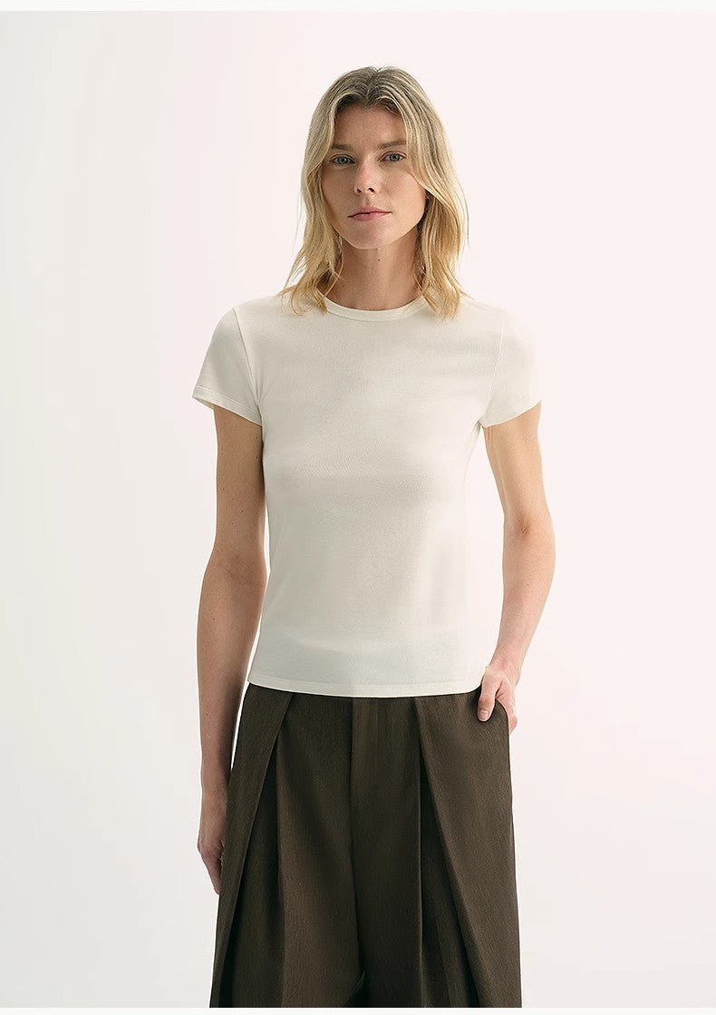 LINDIS Classic Short Sleeve T-Shirt – Wool & Mulberry Silk Blend