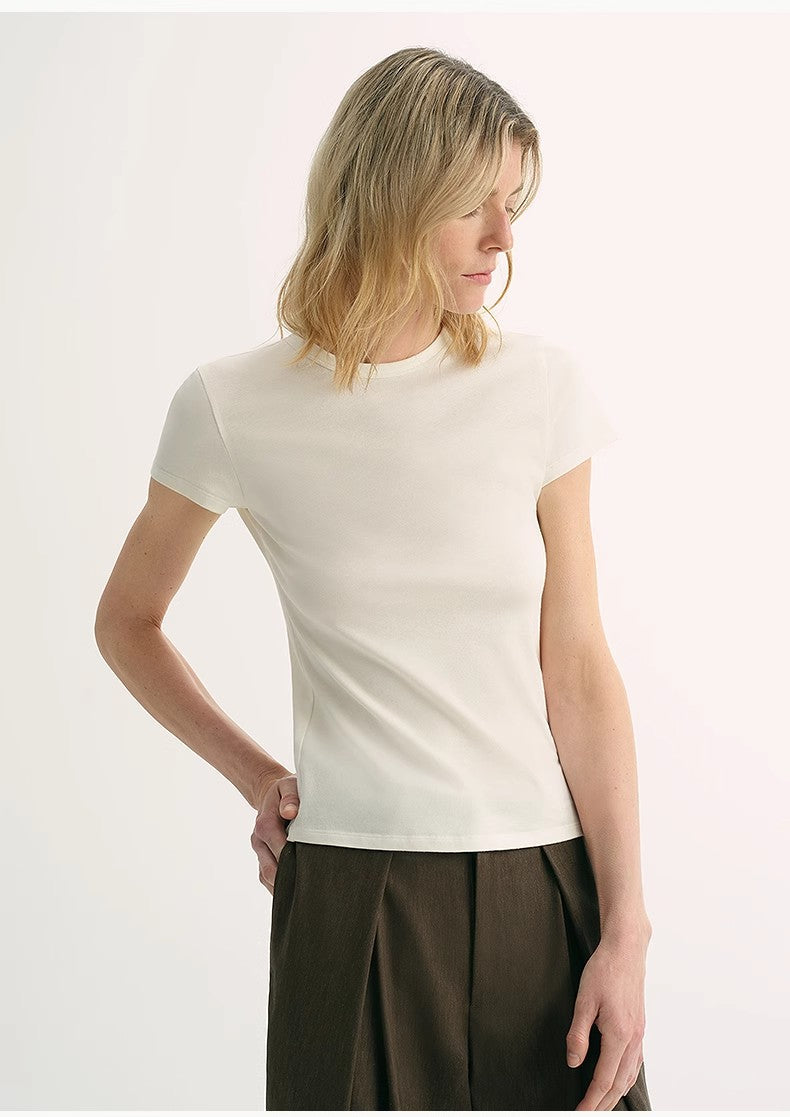 LINDIS Classic Short Sleeve T-Shirt – Wool & Mulberry Silk Blend