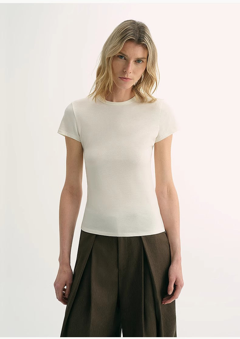 LINDIS Classic Short Sleeve T-Shirt – Wool & Mulberry Silk Blend