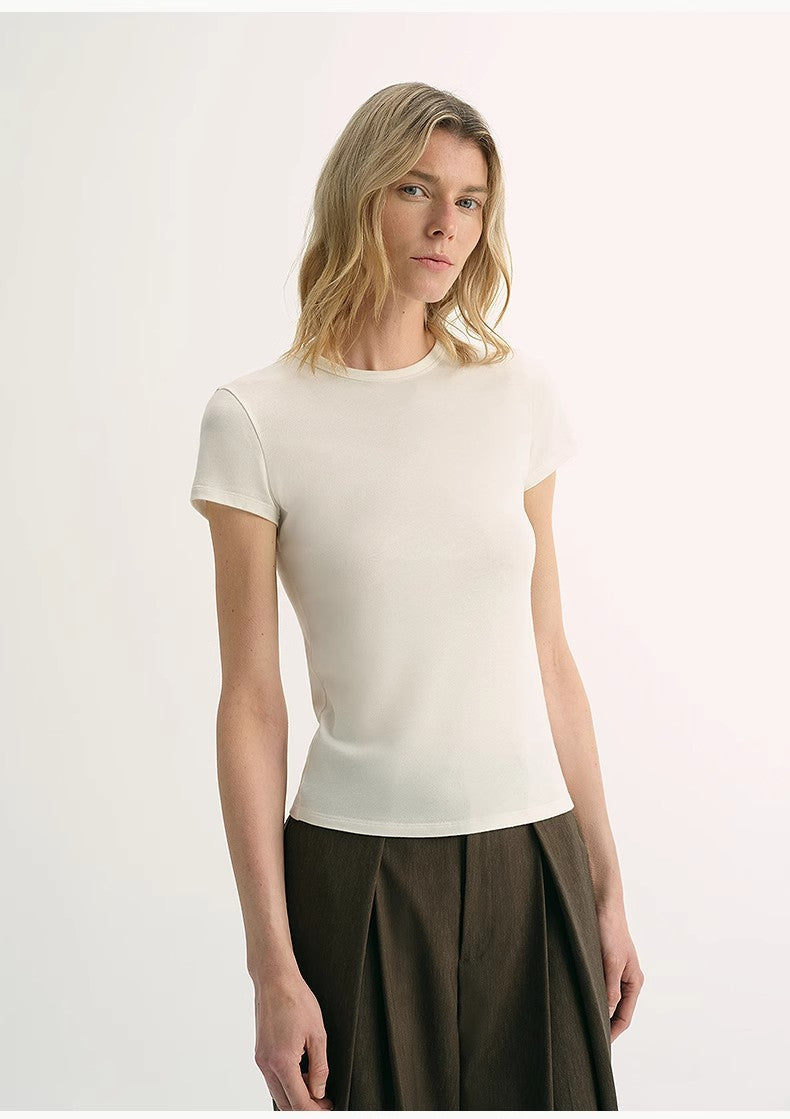 LINDIS Classic Short Sleeve T-Shirt – Wool & Mulberry Silk Blend