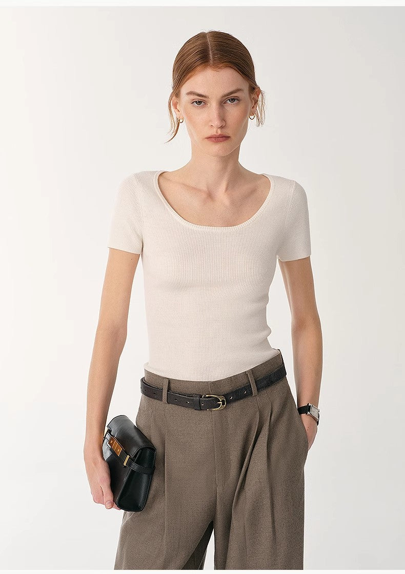 LINDIS Classic Short Sleeve T-Shirt – Wool & Mulberry Silk Blend