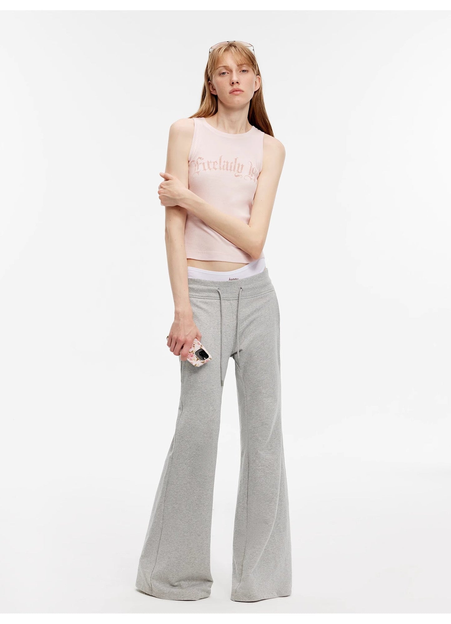 High Street Air-Spun Cotton Flared Pants