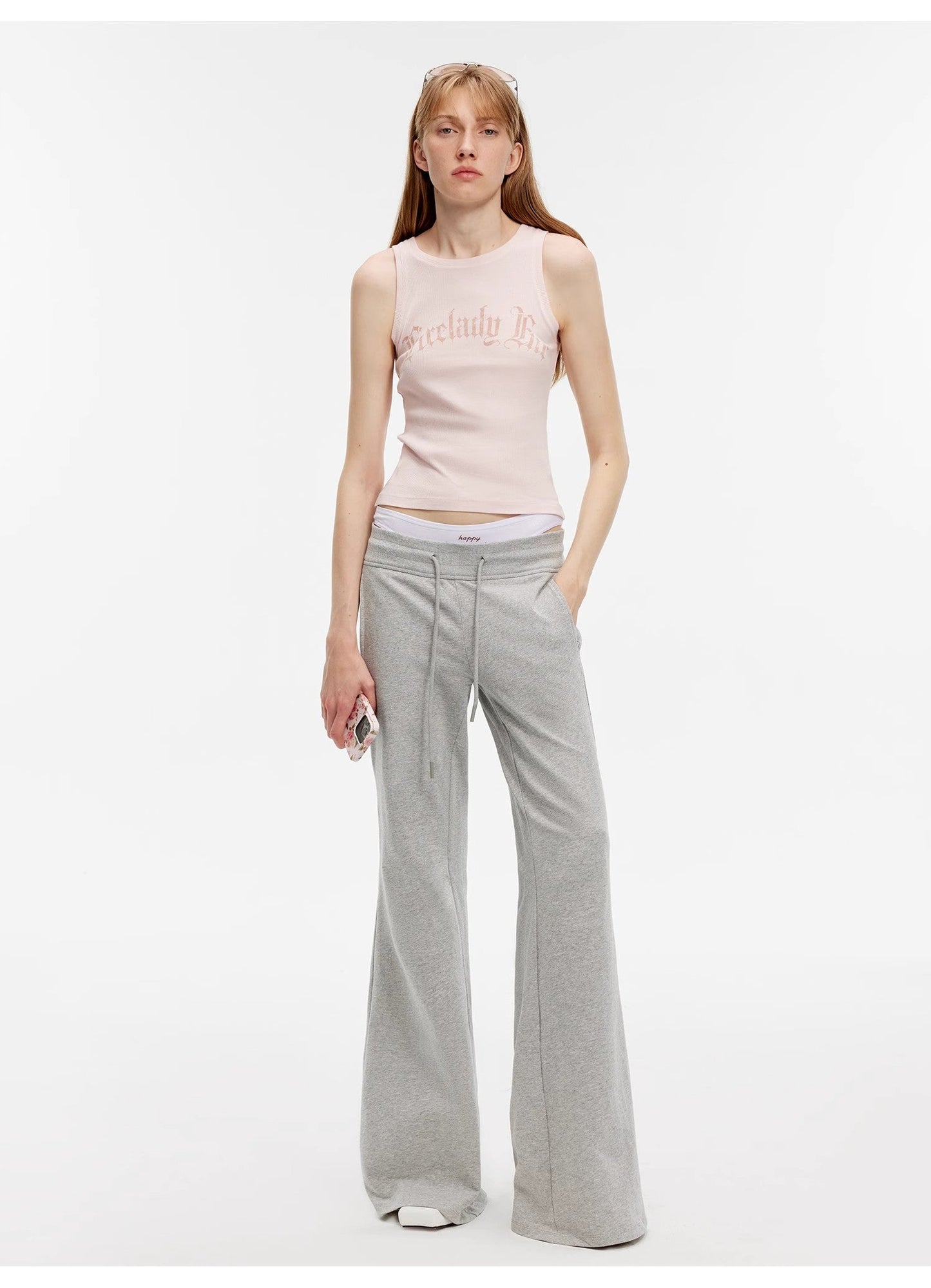 High Street Air-Spun Cotton Flared Pants
