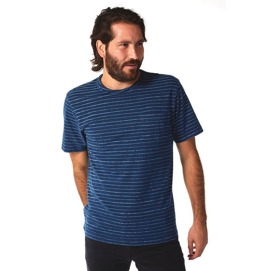 Lucas Indigo Jacquard Men’s Tee – Stylish & Textured