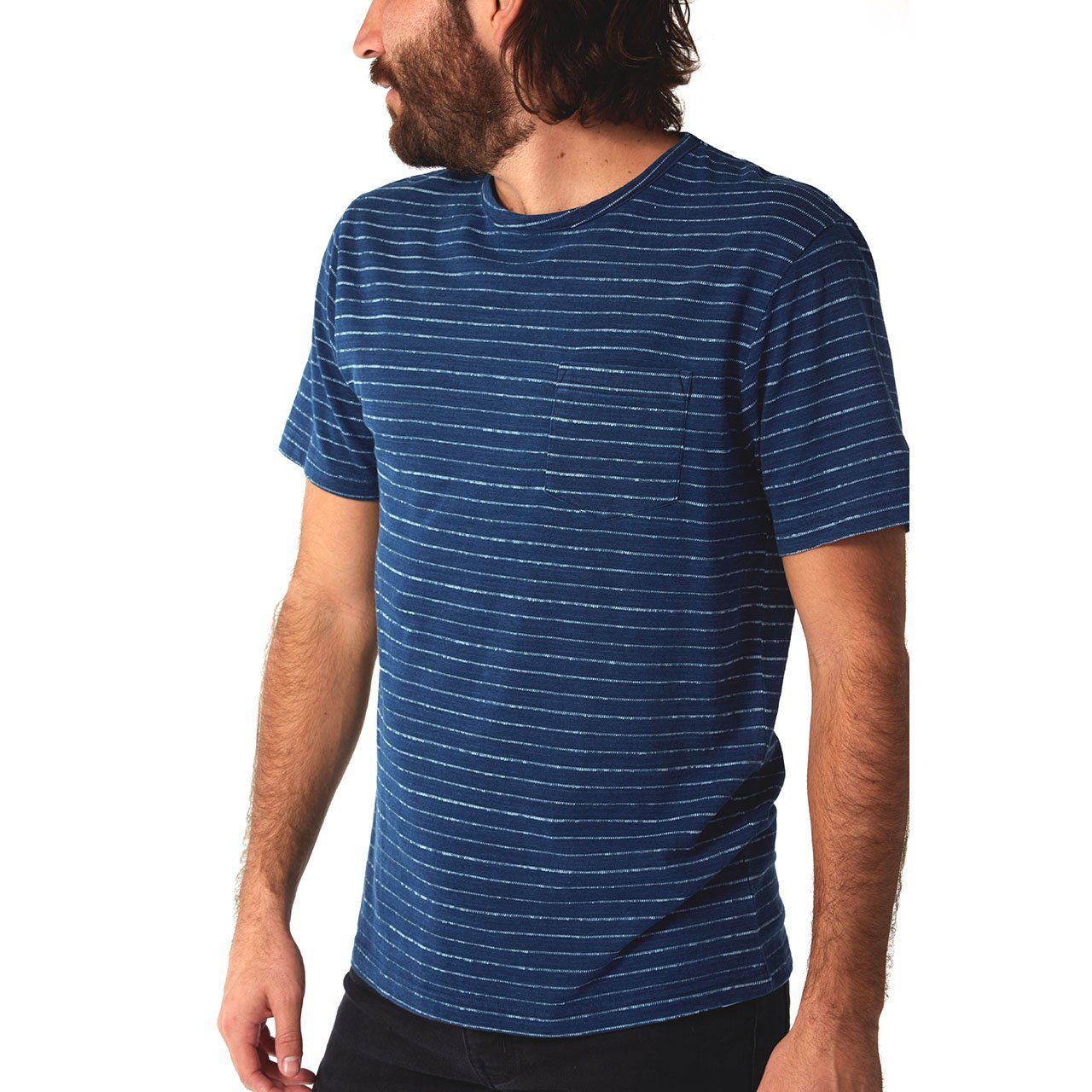Lucas Indigo Jacquard Men’s Tee – Stylish & Textured