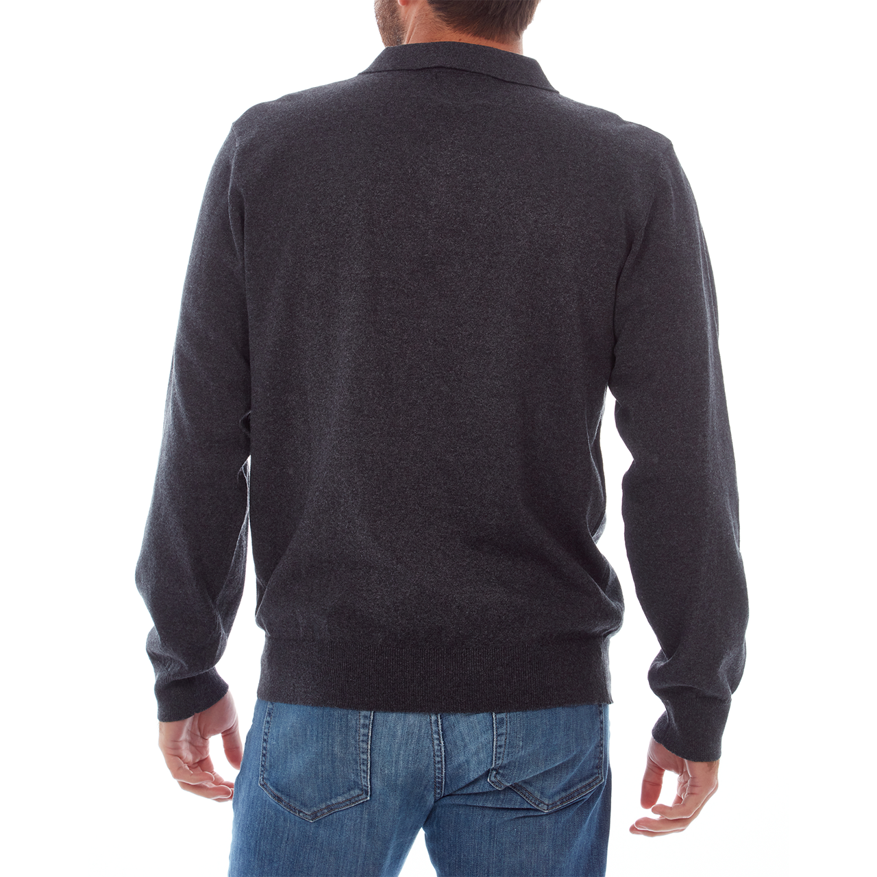 Alec Long-Sleeve Cotton Polo