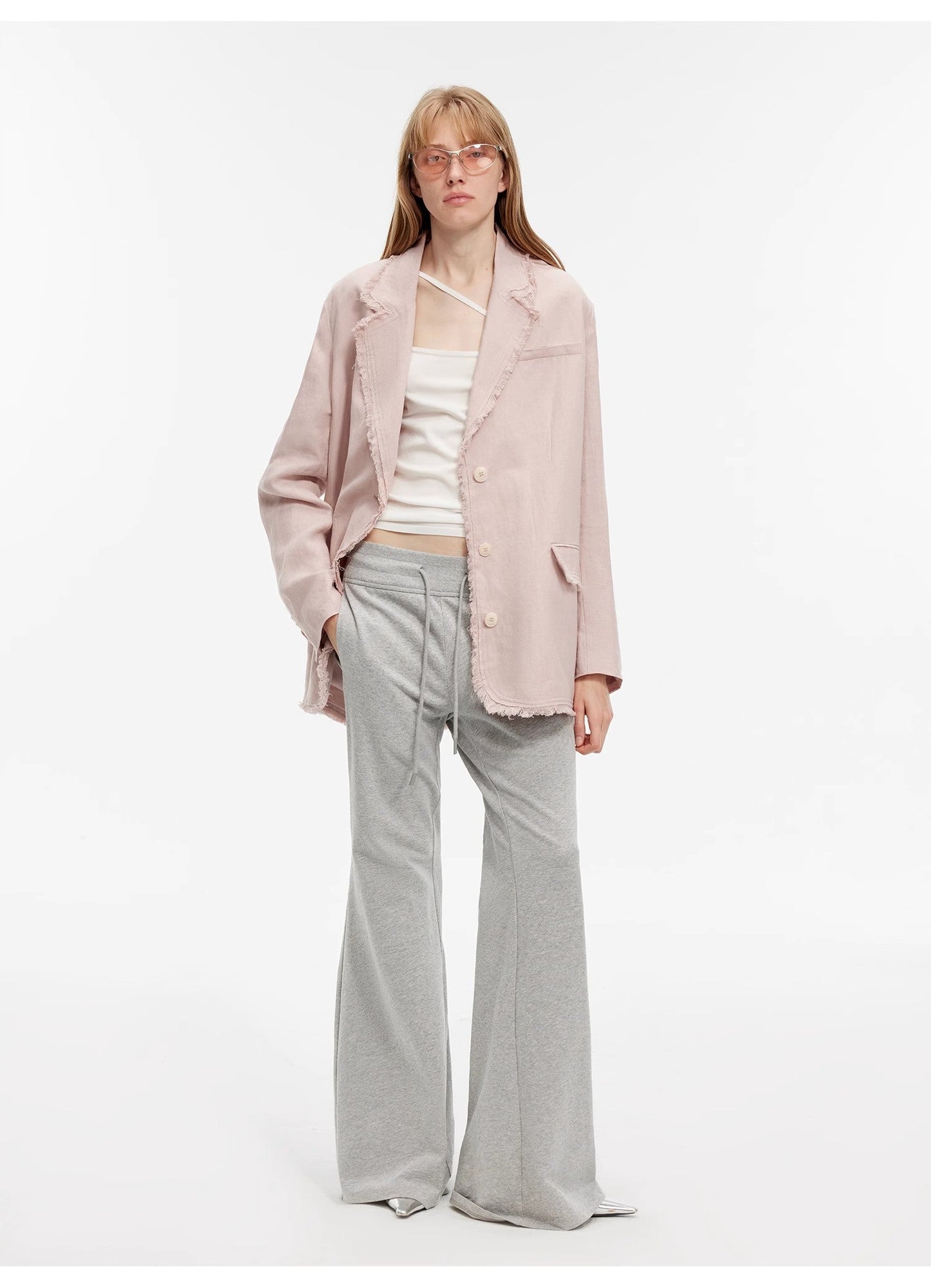 High Street Air-Spun Cotton Flared Pants