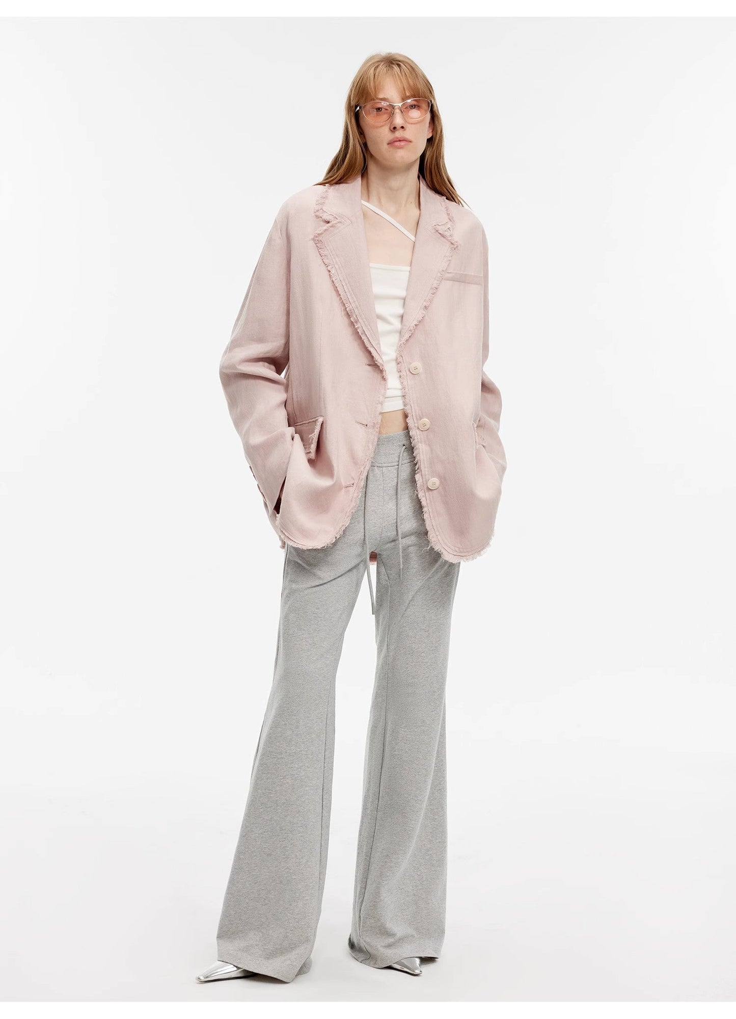 High Street Air-Spun Cotton Flared Pants