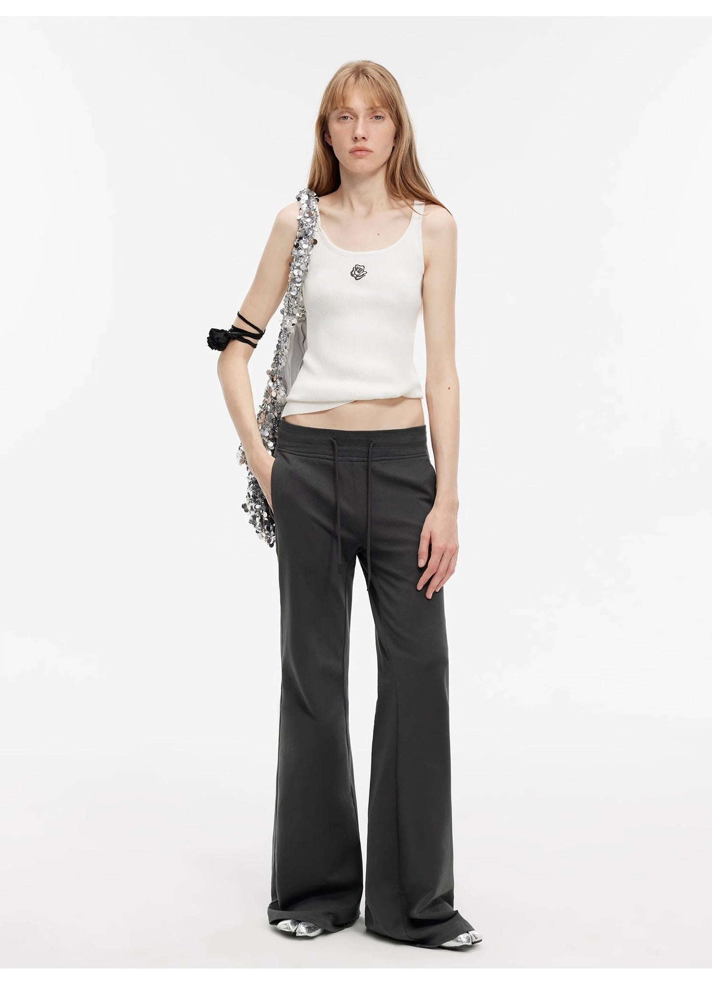High Street Air-Spun Cotton Flared Pants