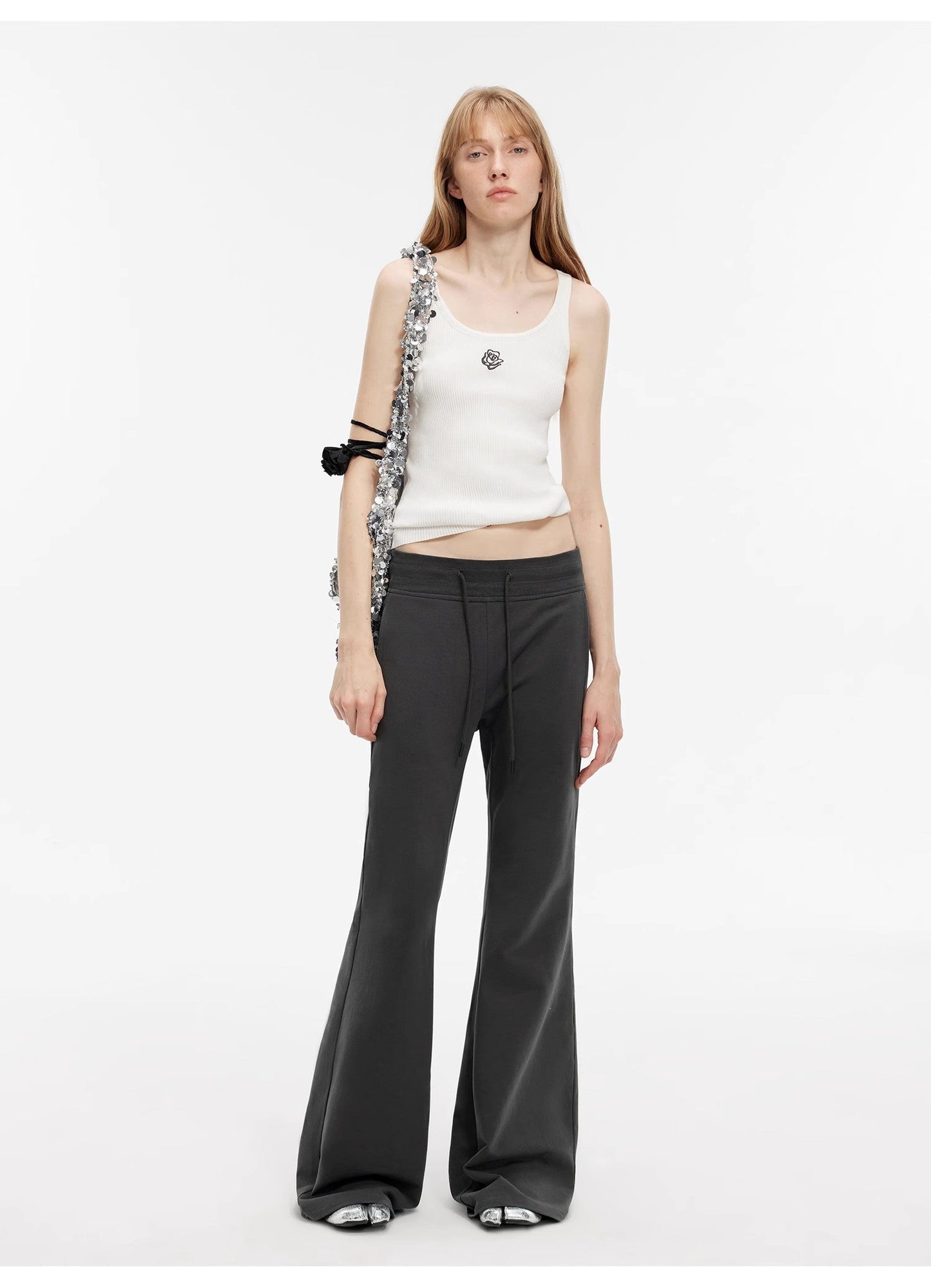 High Street Air-Spun Cotton Flared Pants
