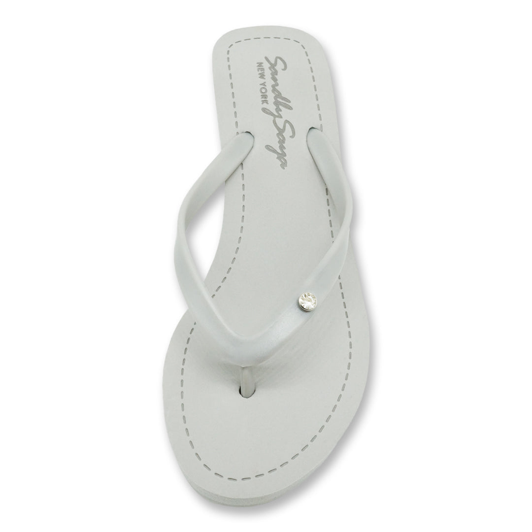 Crystal Rhinestone Circle Stud Wedge Flip Flops – Women’s