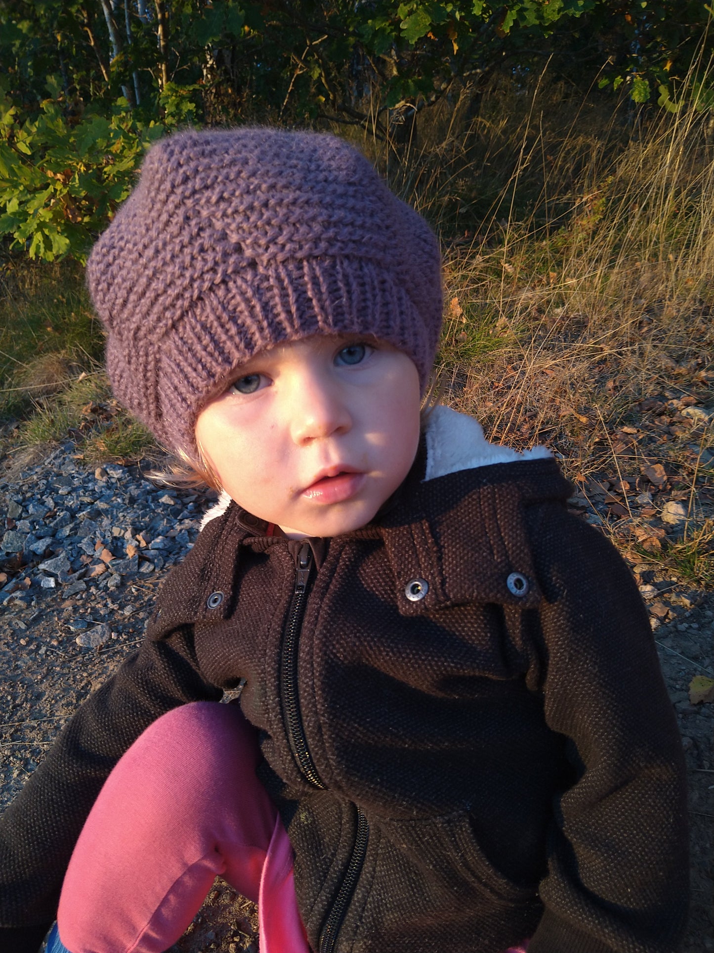 Mauve Alpaca Knitted Beret