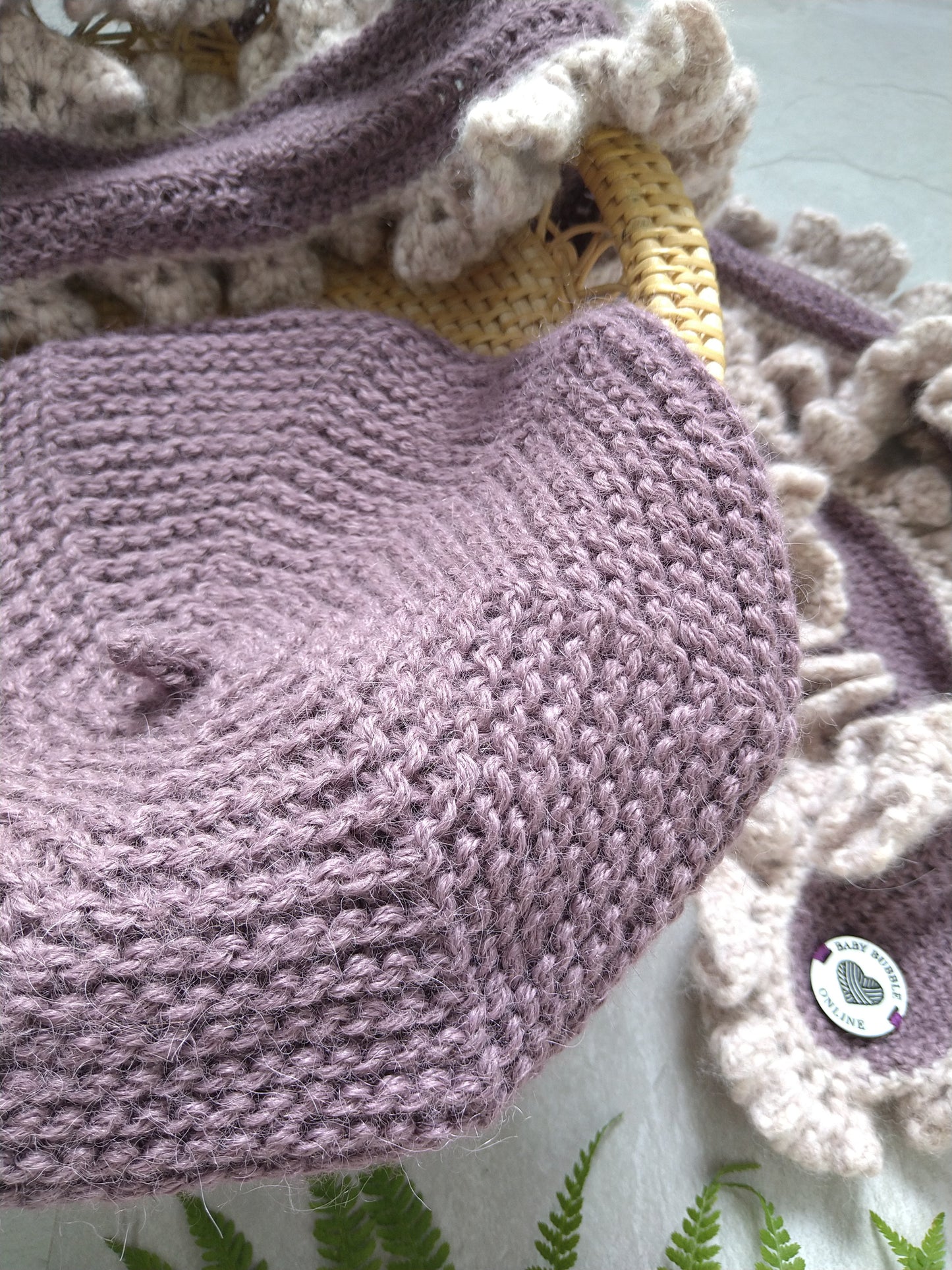 Mauve Alpaca Knitted Beret