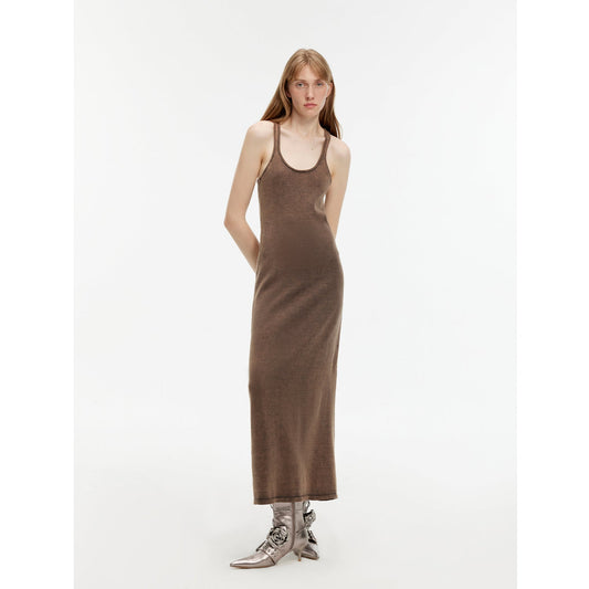 Distressed Ferment-Washed Vest Dress
