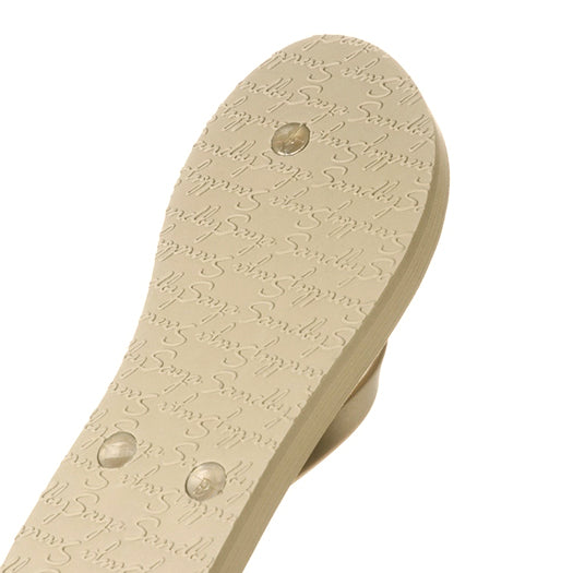 Gold Shell Charm Studded Women’s Flat Flip Flop Sandals