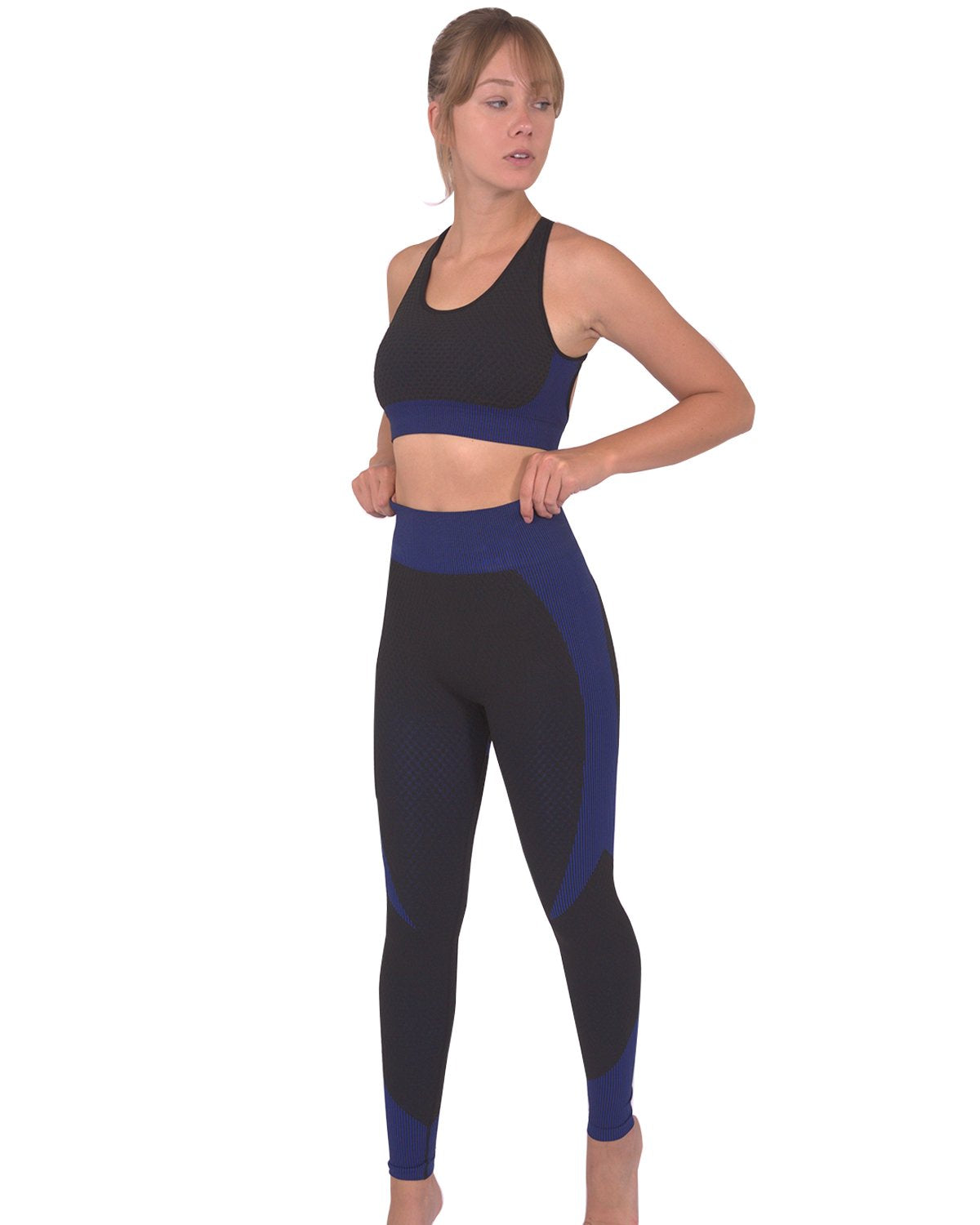 Black & Navy Trois Seamless Leggings