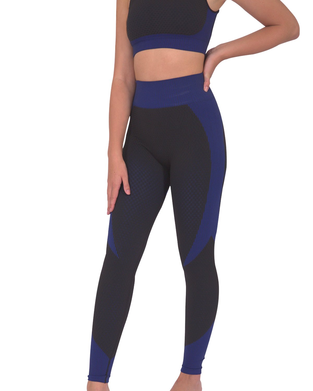 Black & Navy Trois Seamless Leggings