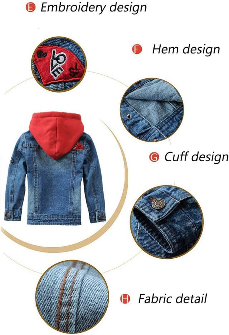 Kids’ Hooded Denim Jacket – Zipper Coat for Boys & Girls