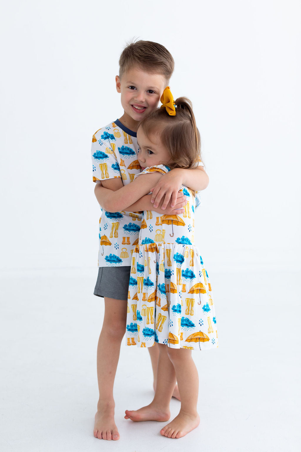 Rainy Days Flutter Sleeve Twirl Dress