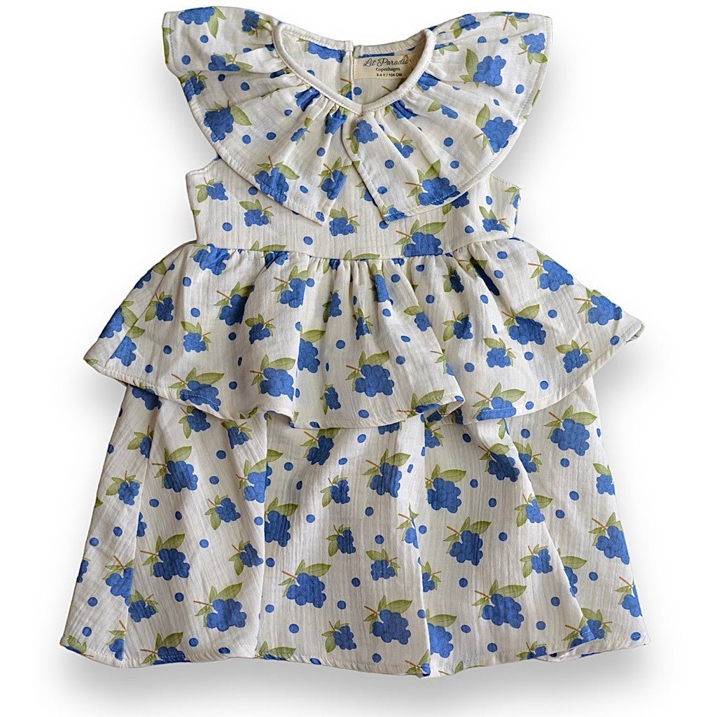 Organic Blueberry Ruffle Dress