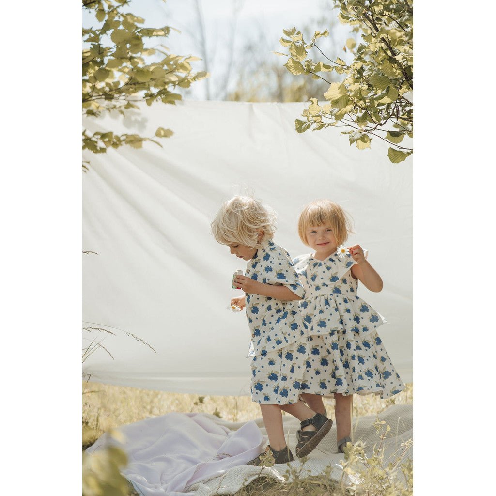 Organic Blueberry Ruffle Dress