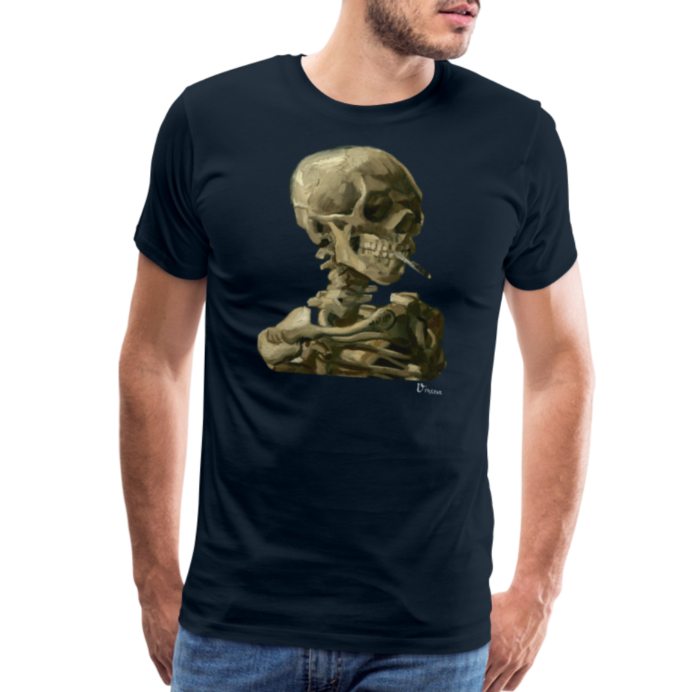 Van Gogh 1886 Skull Skeleton with Cigarette Art T-Shirt