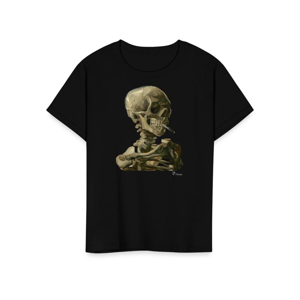 Van Gogh 1886 Skull Skeleton with Cigarette Art T-Shirt