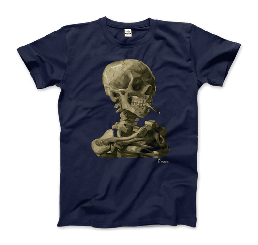 Van Gogh 1886 Skull Skeleton with Cigarette Art T-Shirt