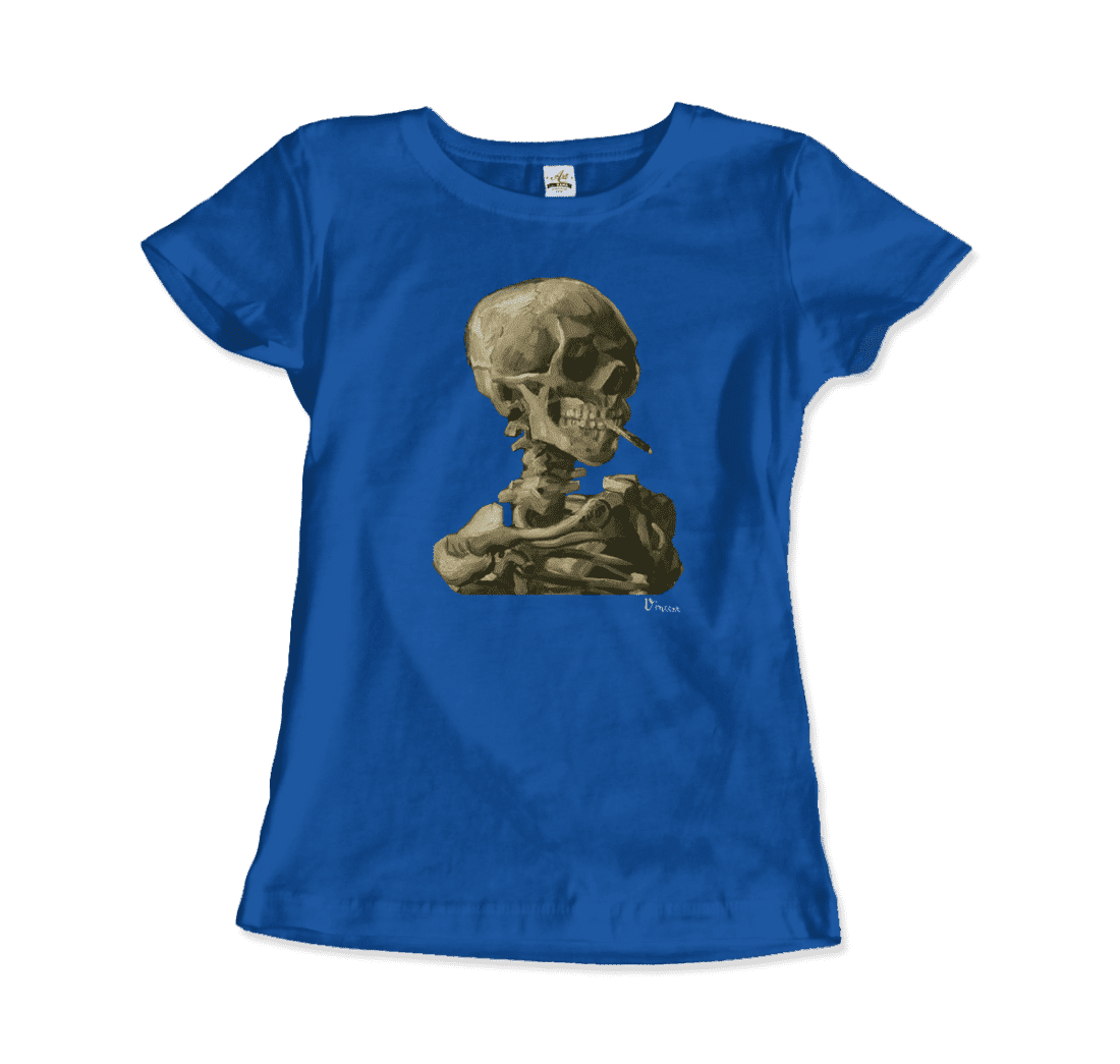 Van Gogh 1886 Skull Skeleton with Cigarette Art T-Shirt