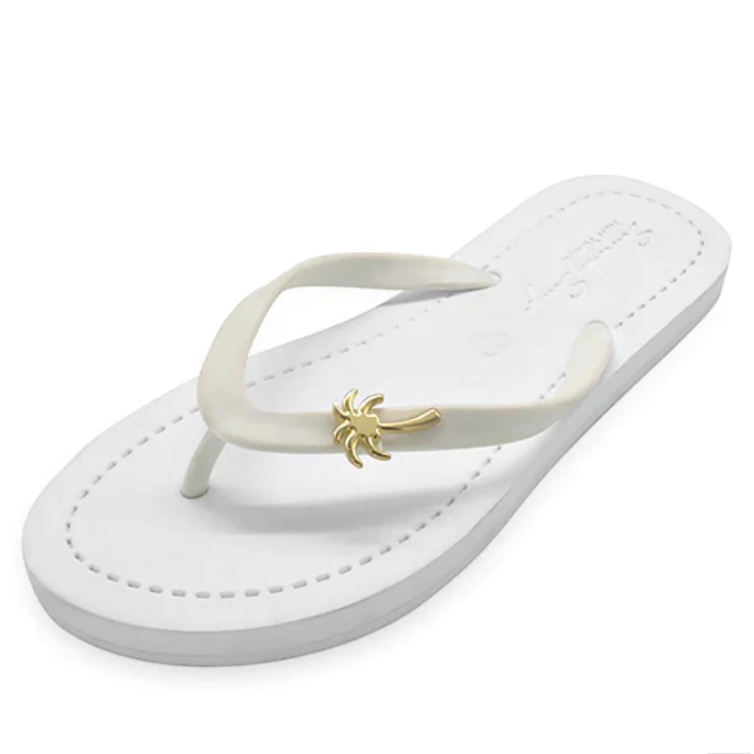 Big Kids Gold Palm Tree Flip Flops – Studded Charm Sandals