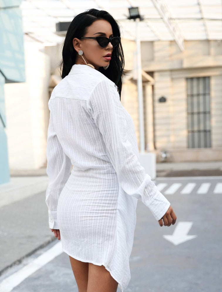 Kendra Classic White Shirt Dress